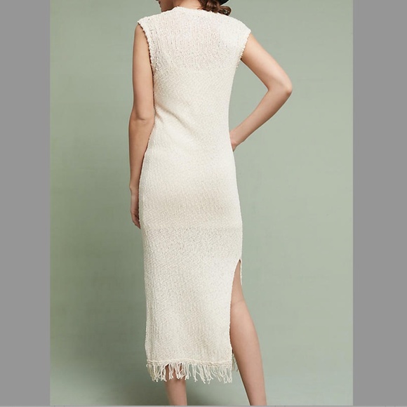 NEW ANTHRO CALLAHAN ISLA IVORY KNIT MIDI DRESS SLITS - Picture 3 of 13